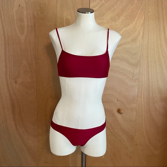 Burgundy two piece bathing suit! - Picture 3 of 6